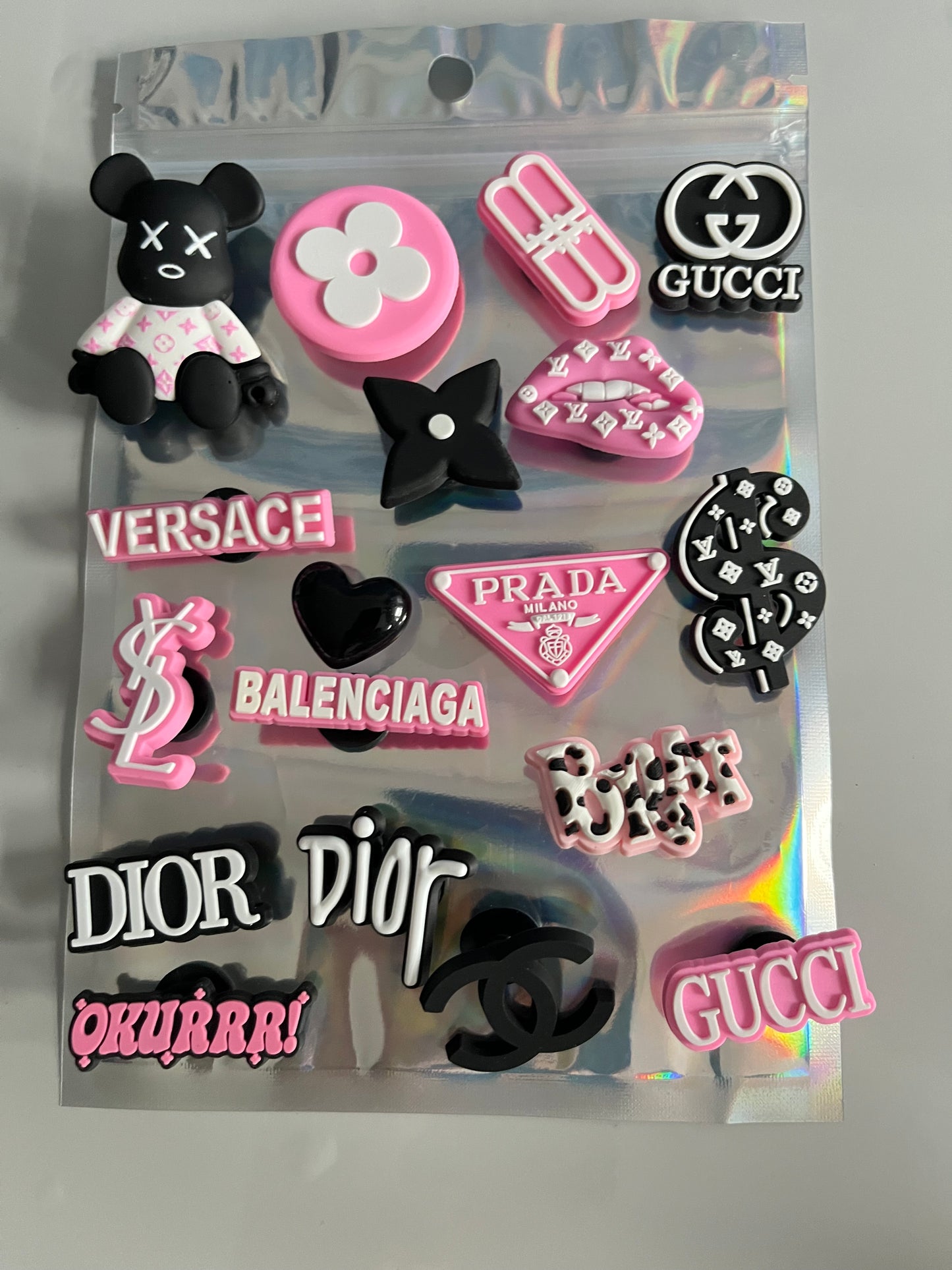 Black and pink charms bundle