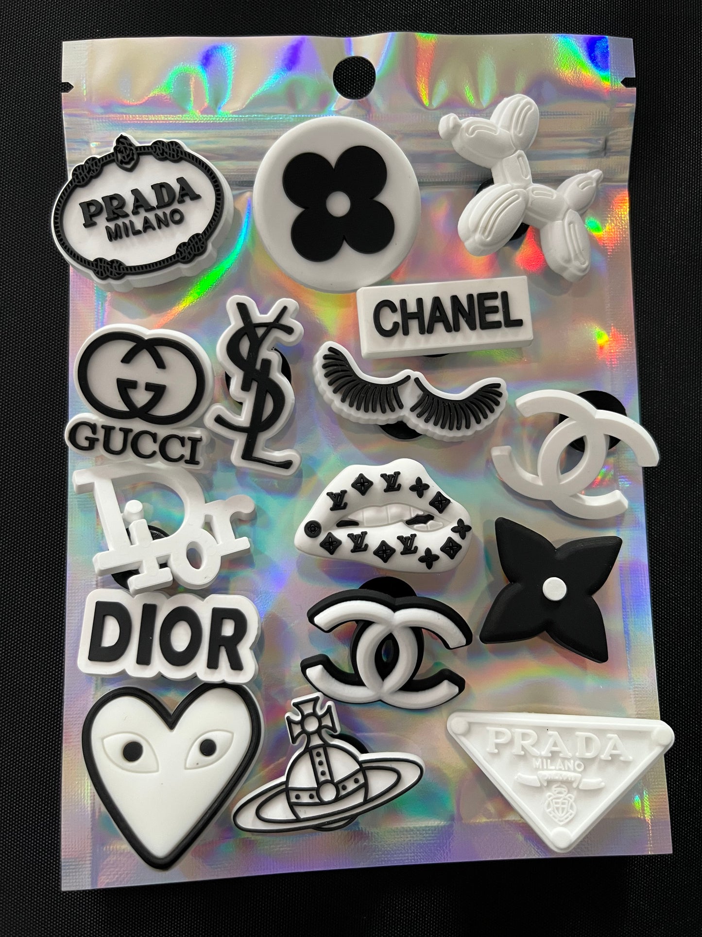 White and black charms