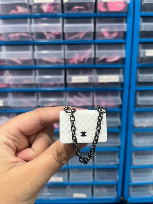 White 3D bag charm