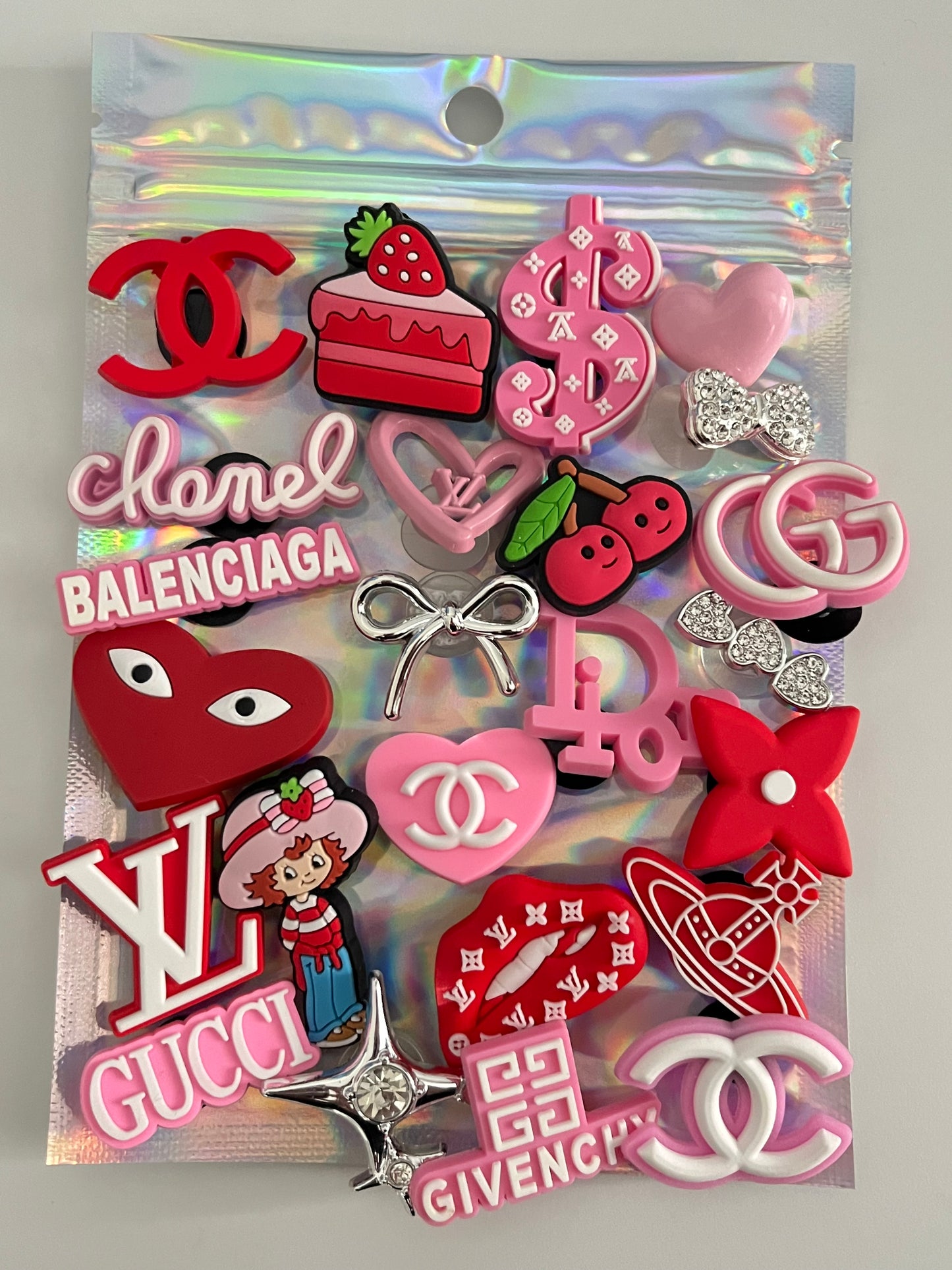 Red and pink charms bundle