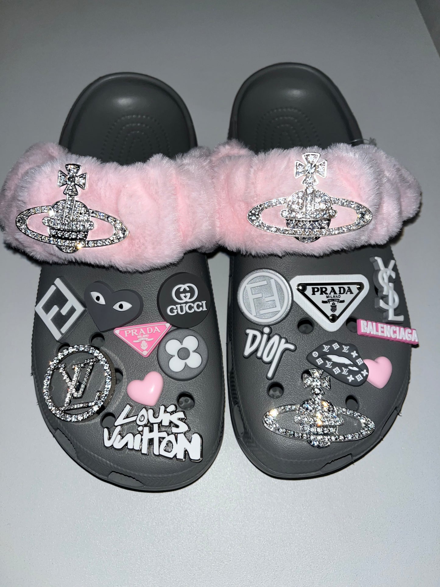 Pink and Grey bundle- crocs not included