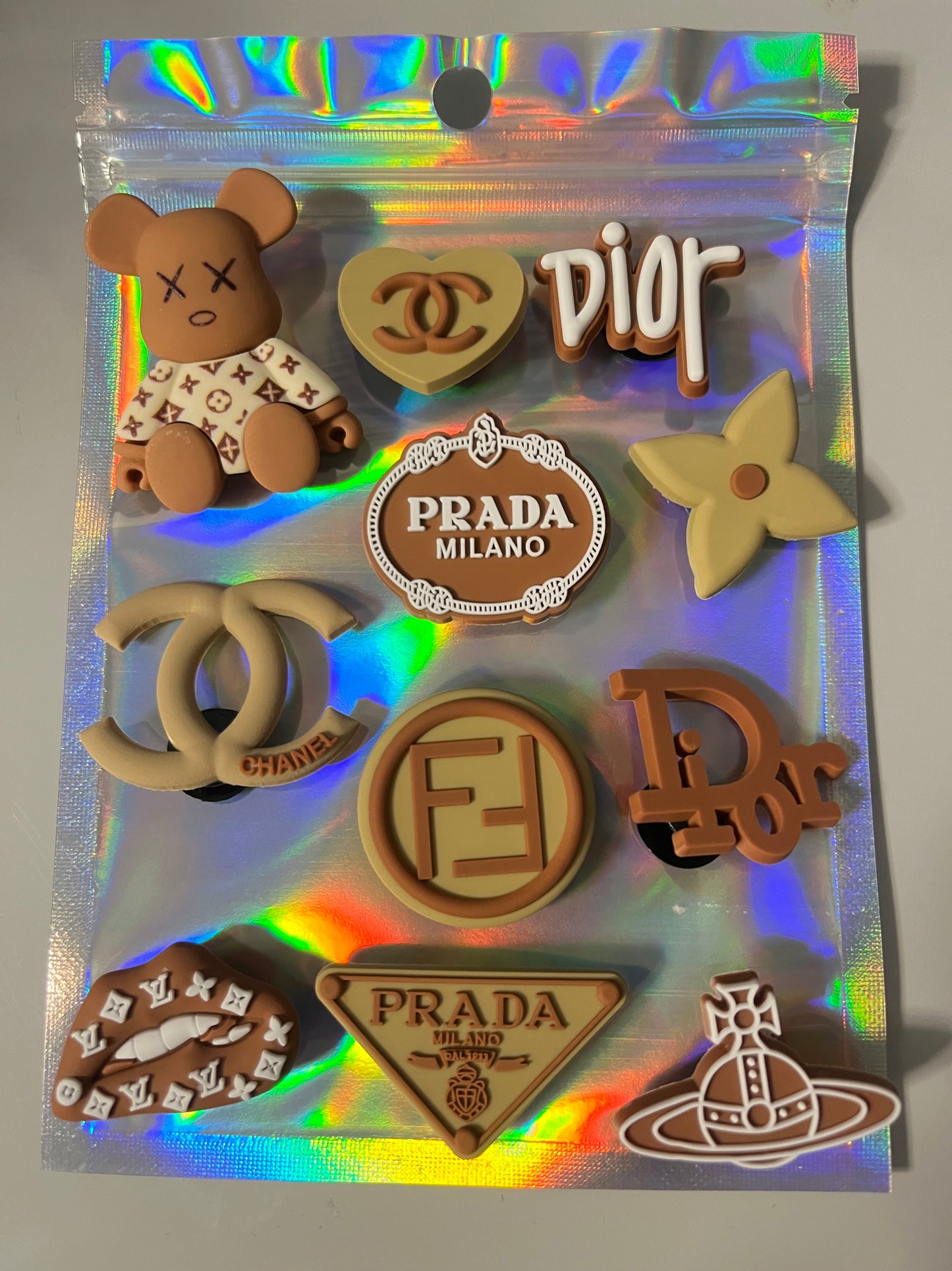 Brown and beige charms bundle