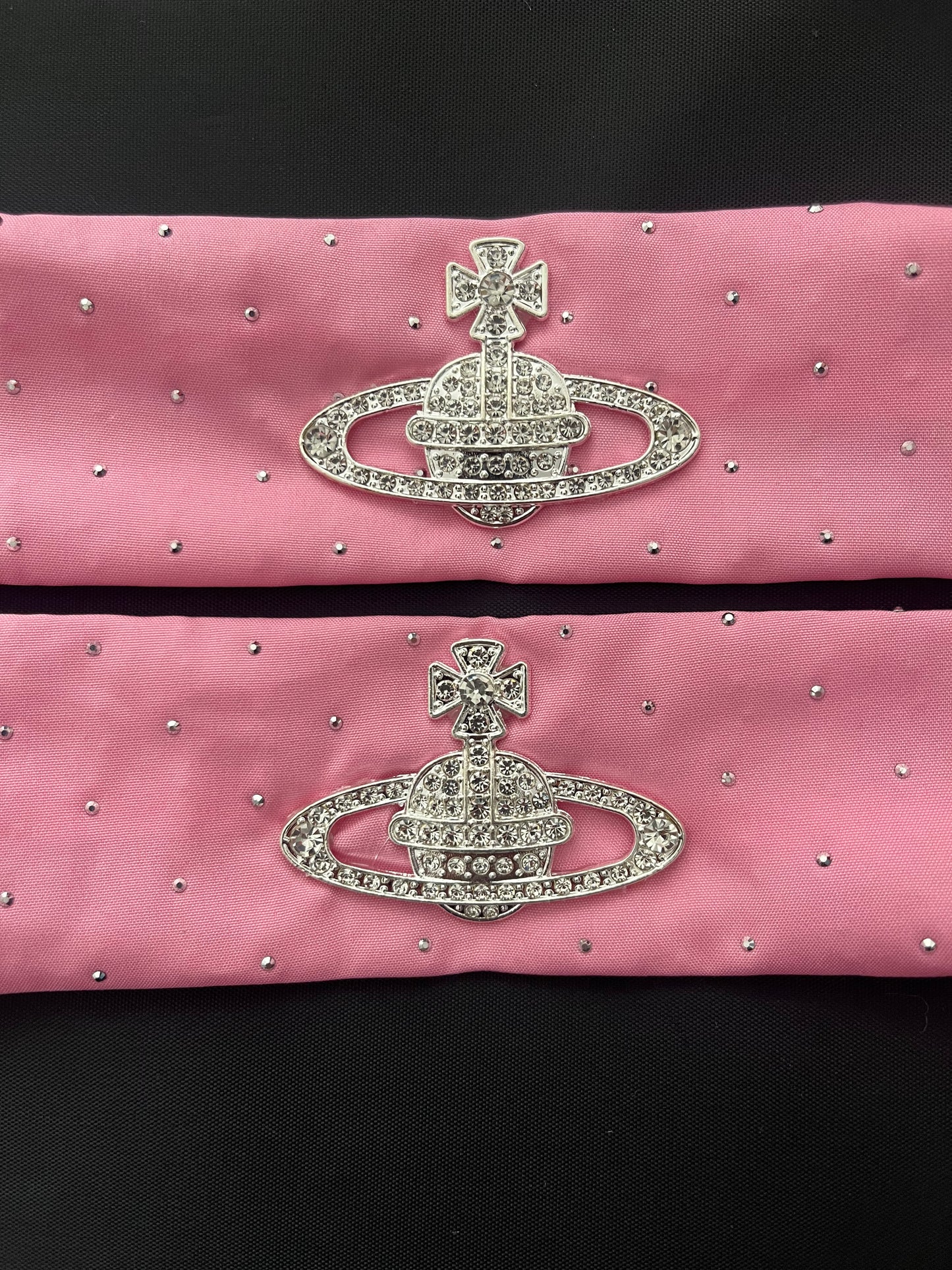Pink sparkle planet straps set