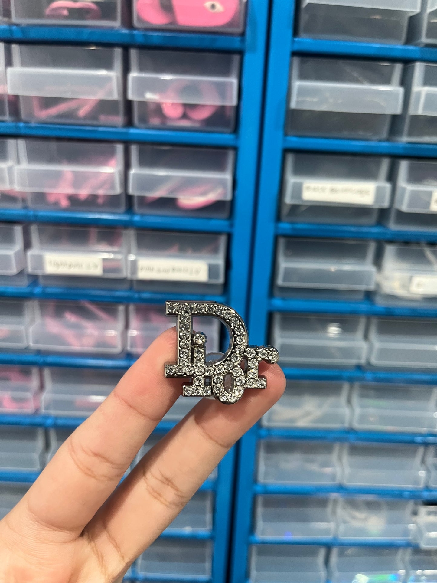 D bubble writing metal charm