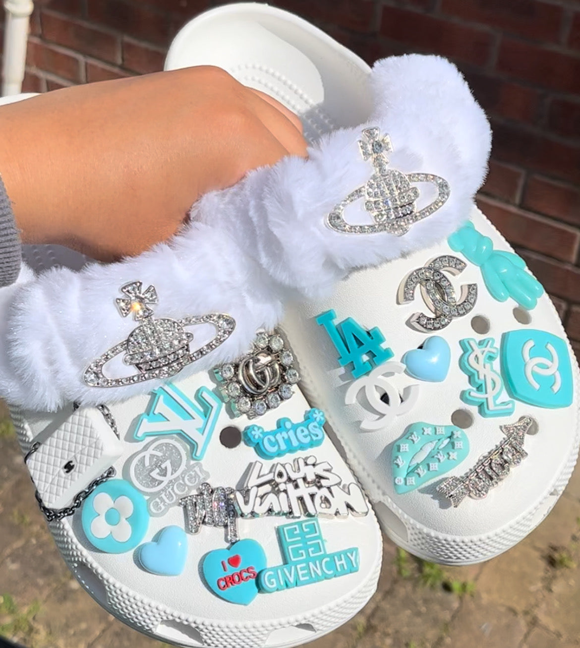 Mint Green/ Light blue complete bundle - Crocs not included