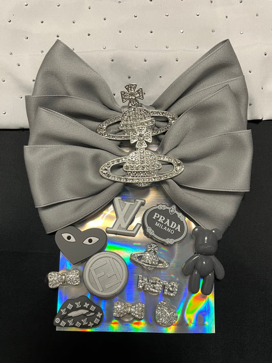 Grey and white bows bundle
