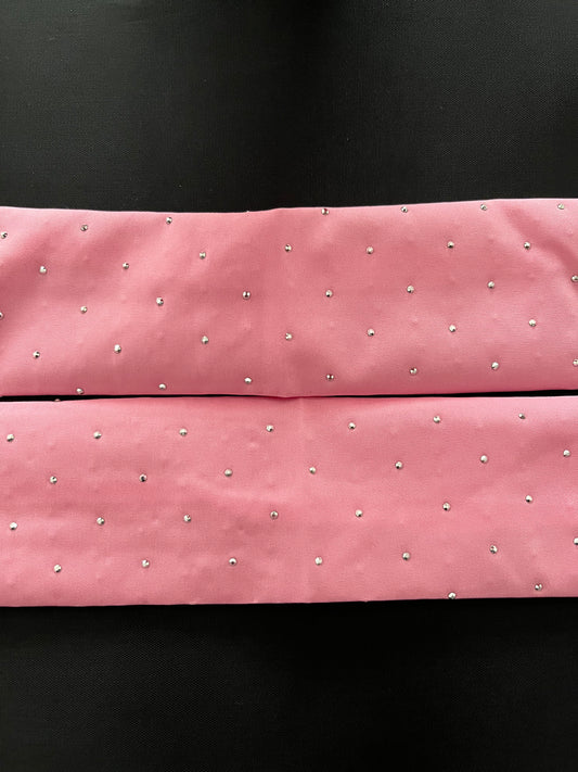 Pink plain sparkle straps set