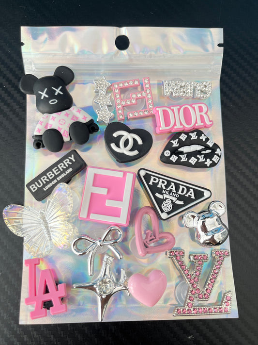 Black and pink charms bundle
