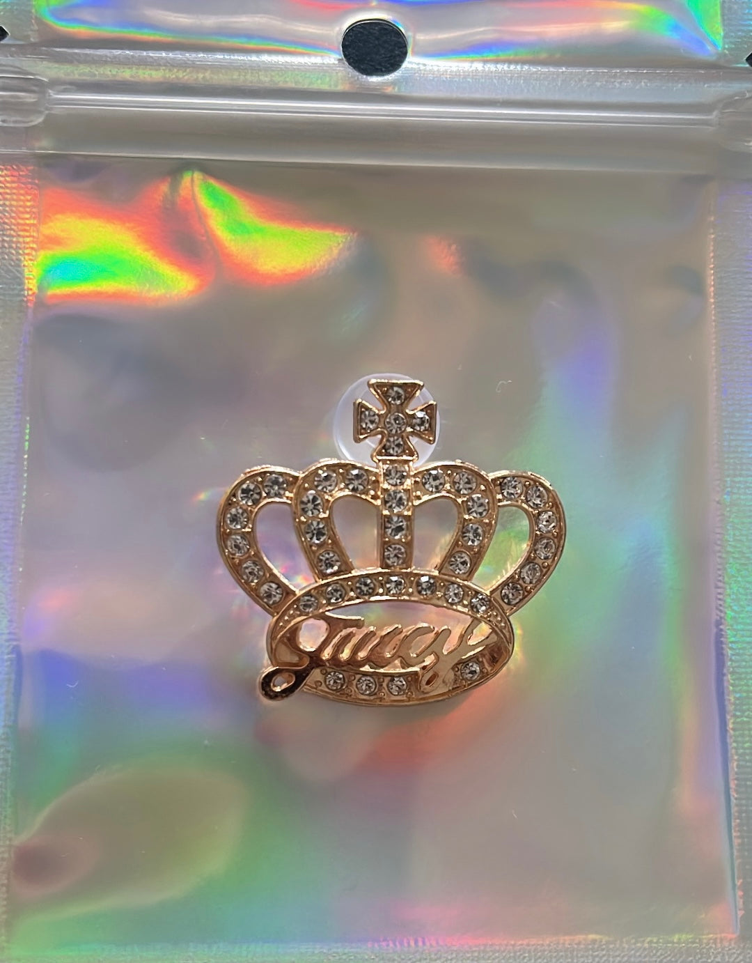 Juicy crown metal charm