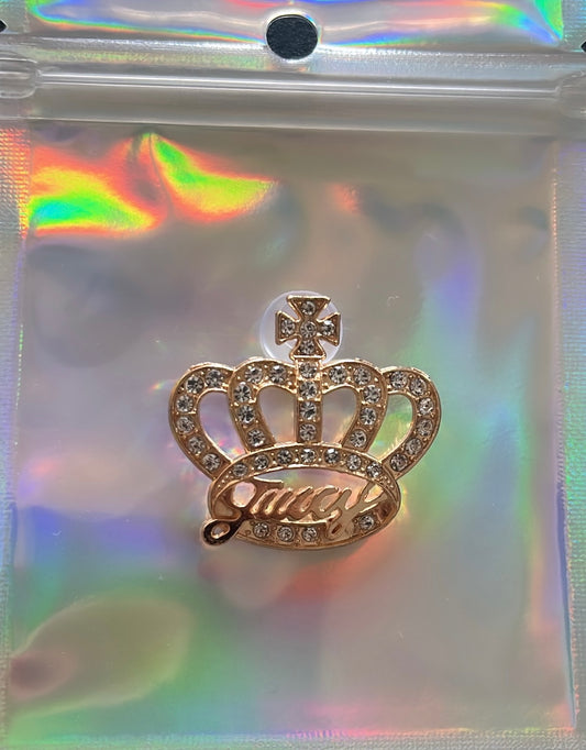 Juicy crown metal charm