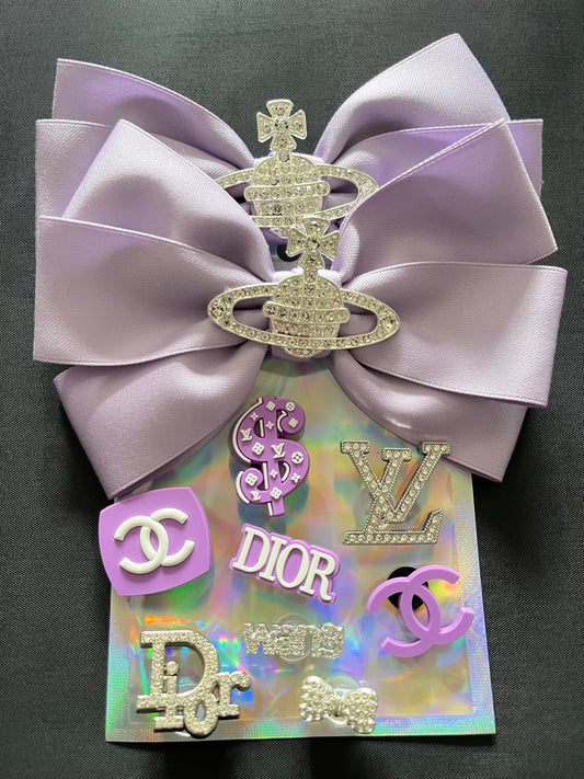 Purple Bows Bundle- crocs not included