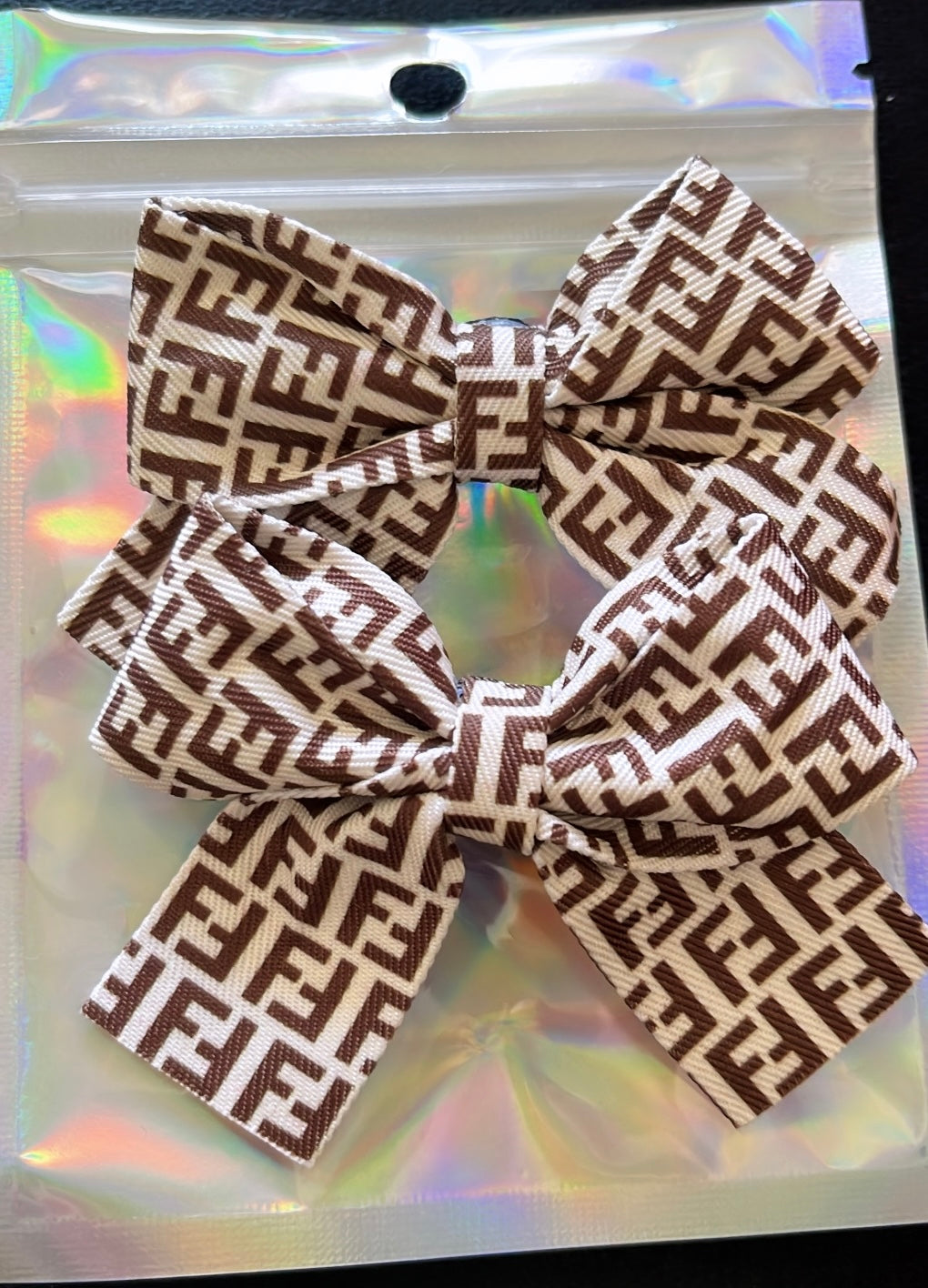 Mini cream & brown bows set