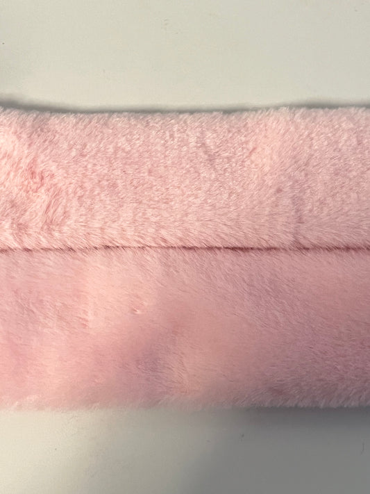 Pink fur plain straps set