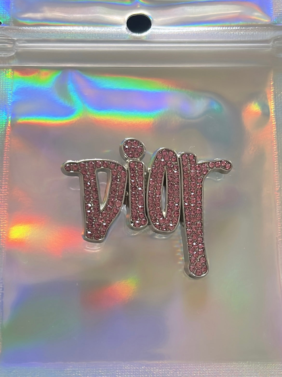 Pink drip metal charm