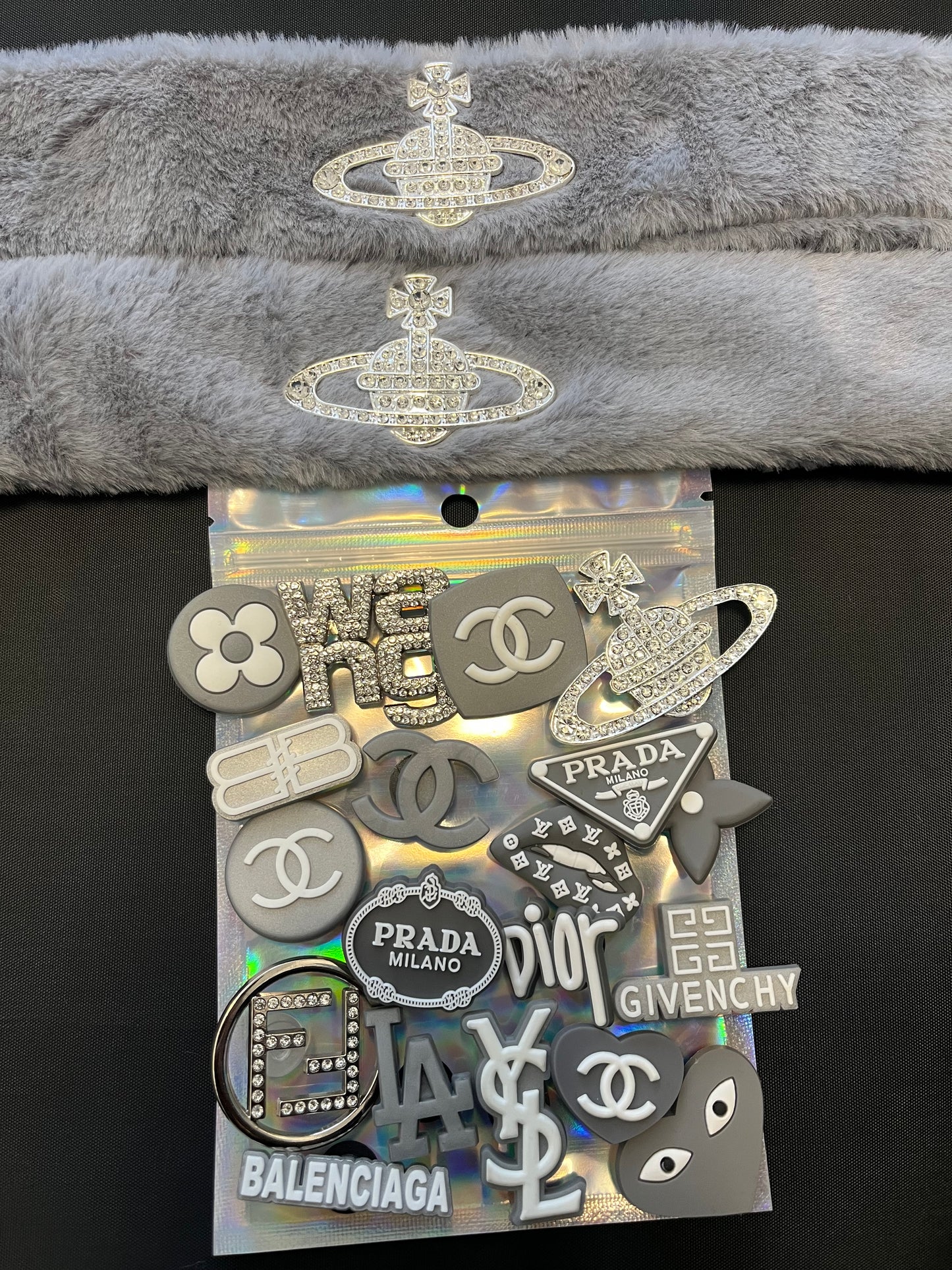 Grey fur straps bundle