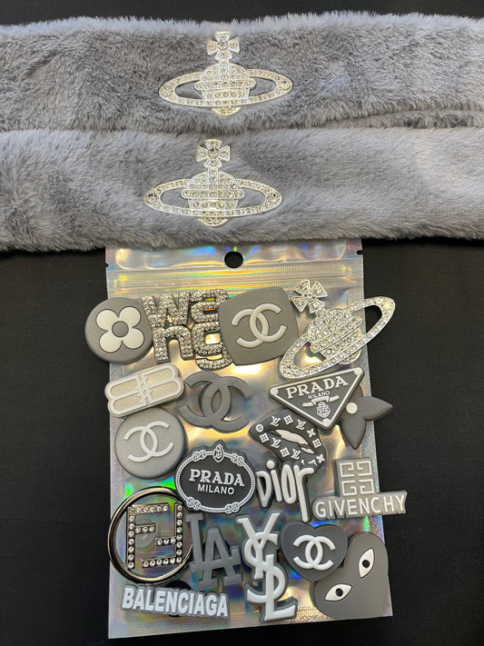 Grey fur straps bundle