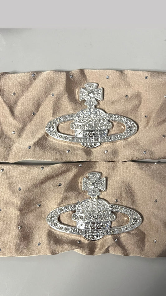 Beige sparkle straps