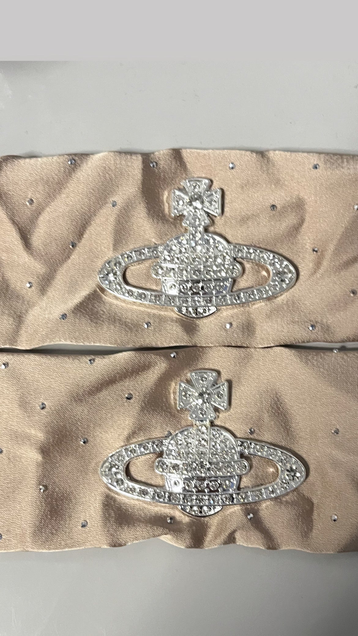 Beige sparkle straps