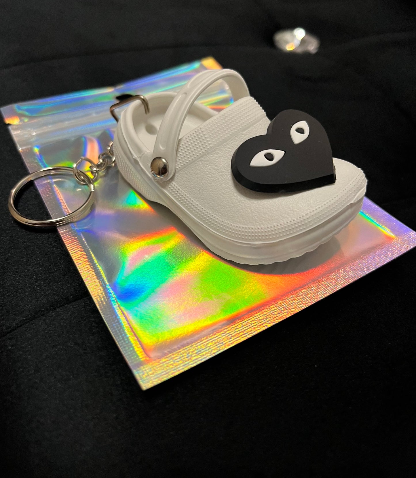 Clog key ring - heart charm