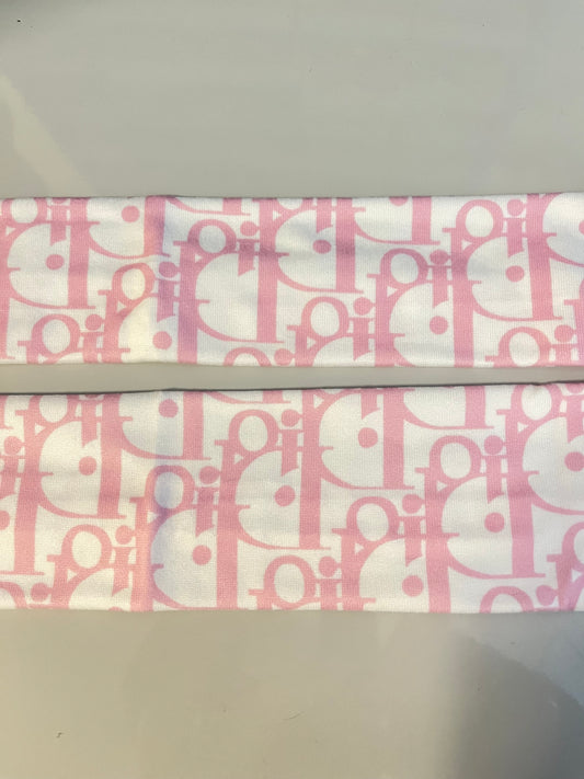 Pink and white pattern straps cover set