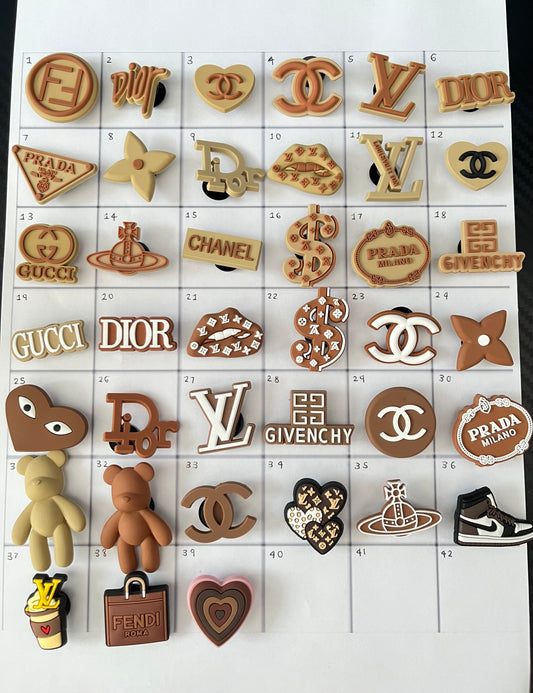 Beige and brown charms