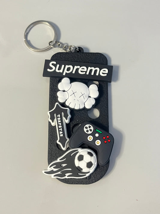 Black keyring with charms