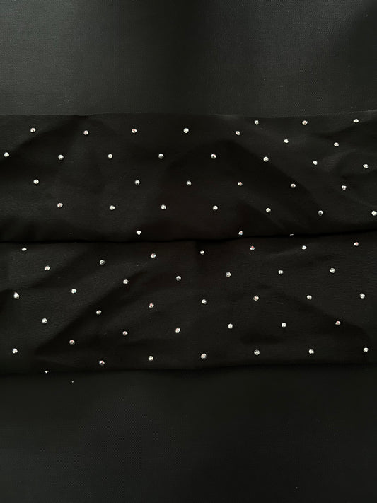 Black plain sparkle straps set