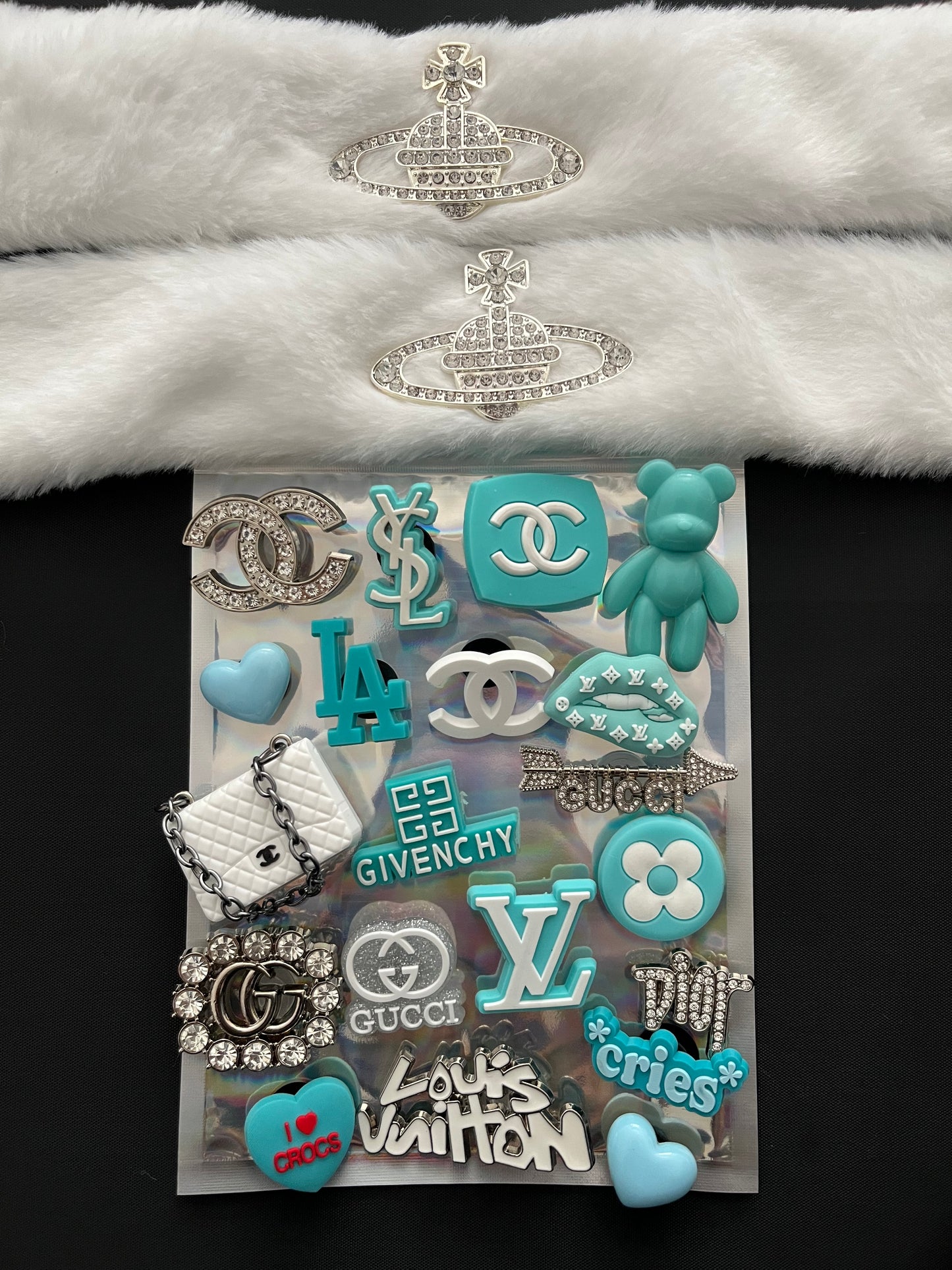 Mint Green/ Light blue complete bundle - Crocs not included