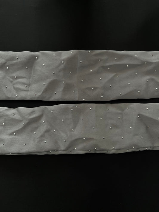 Grey plain sparkle straps set