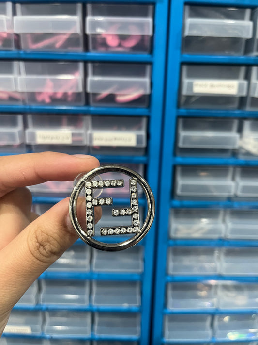 Round FF metal charm