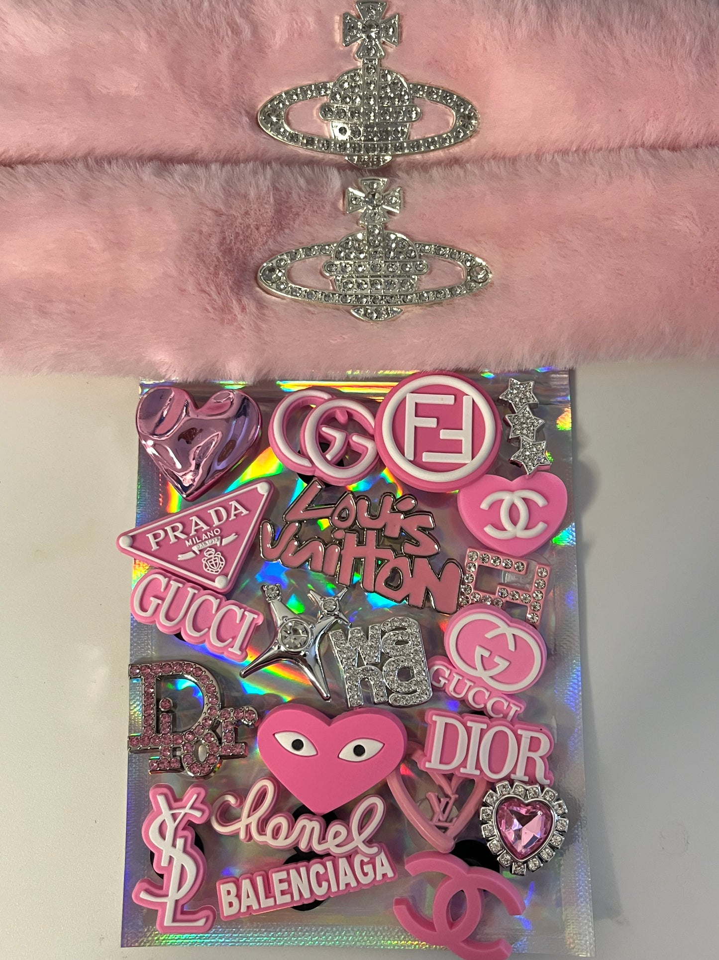 Pink complete bundle with fur straps