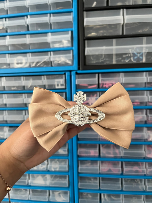 Beige Viv croc bow