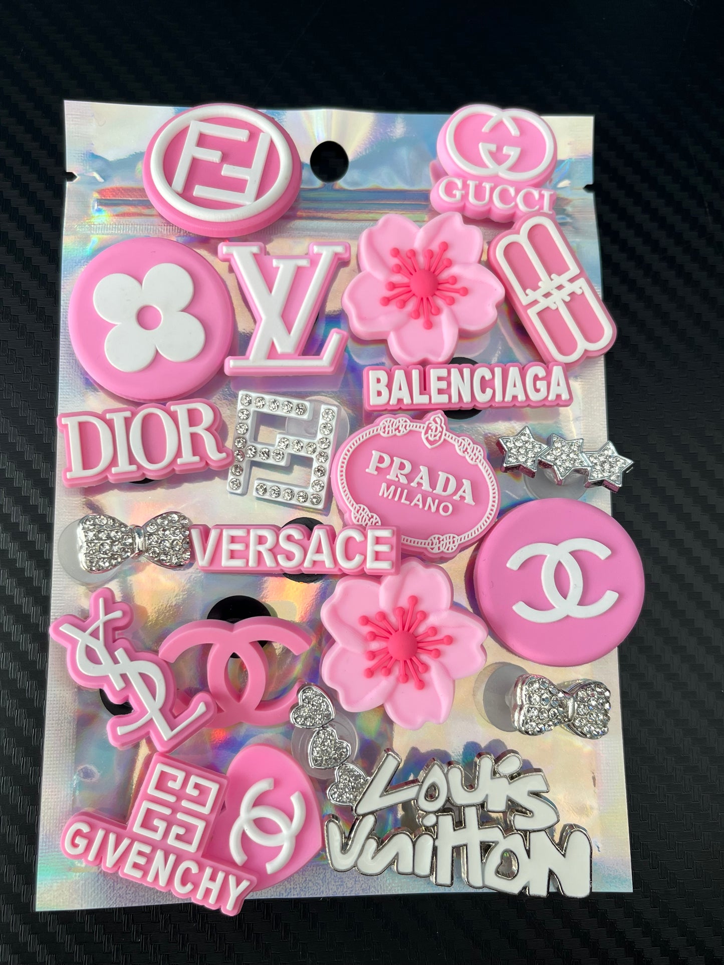 Pink and white charms bundle