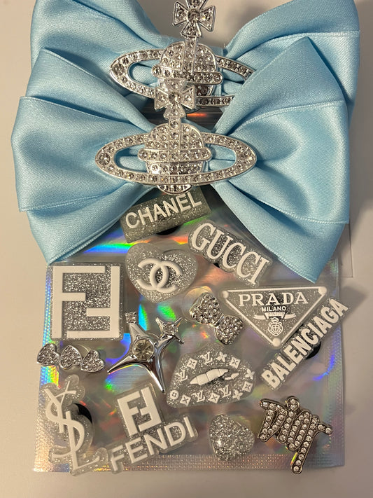 Blue and silver bows bundle