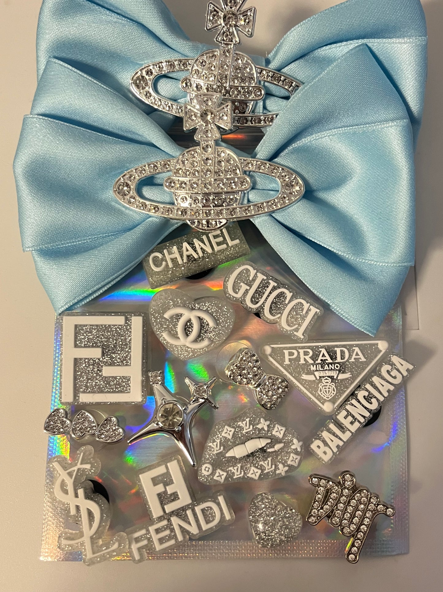 Blue and silver bows bundle
