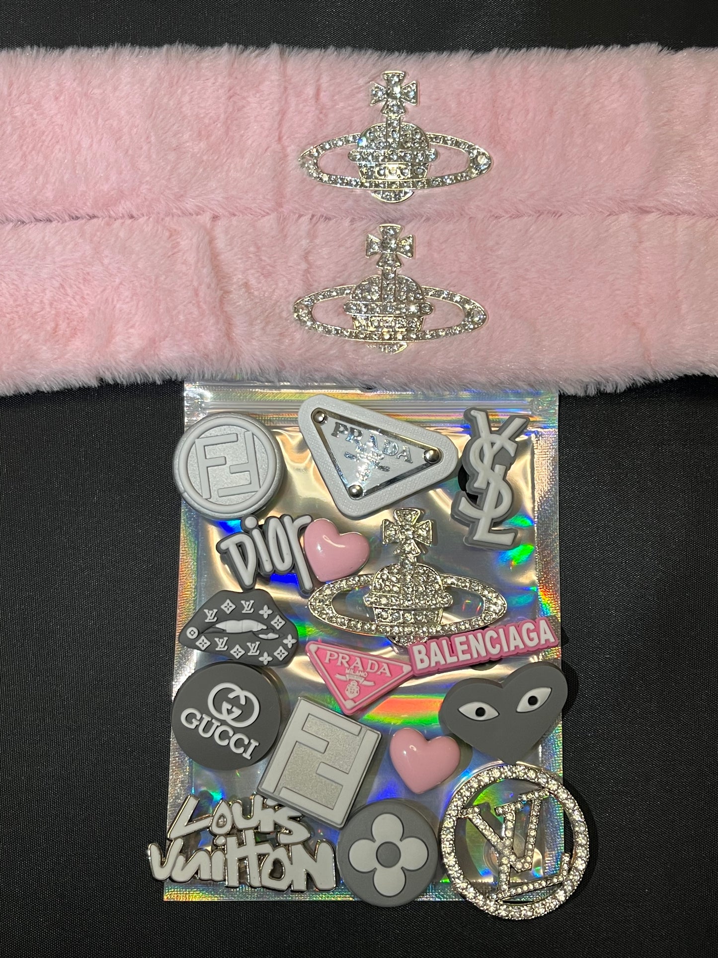 Pink and Grey bundle- crocs not included