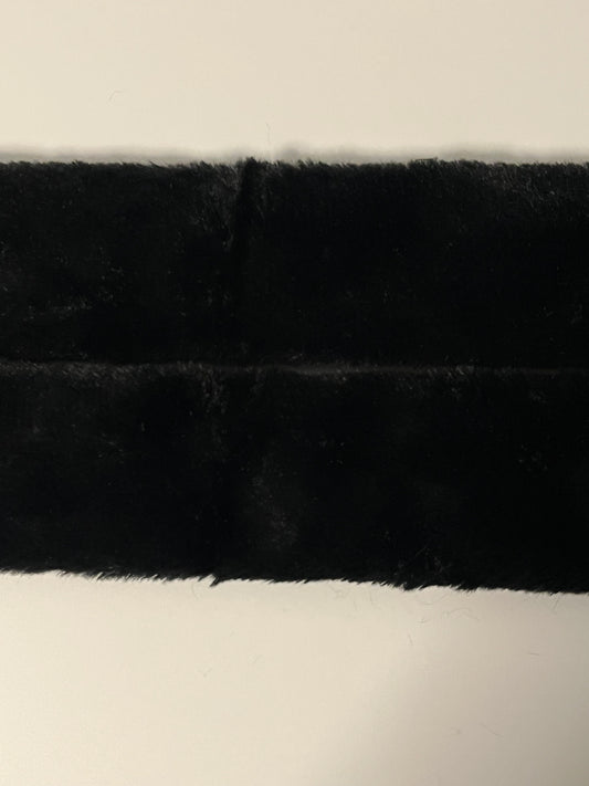 Black fur plain straps set