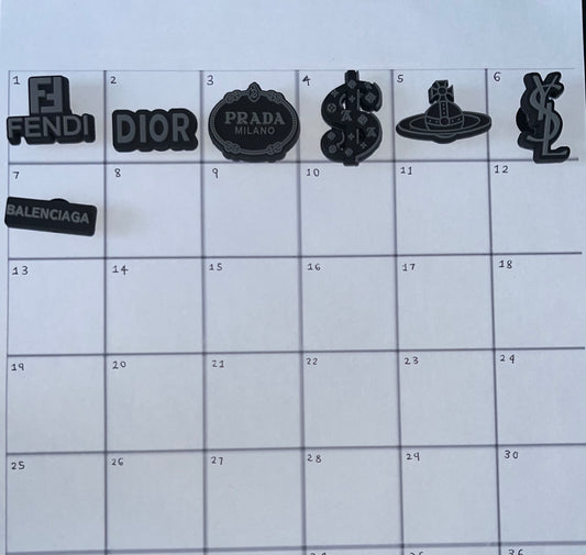 Grey and black charms