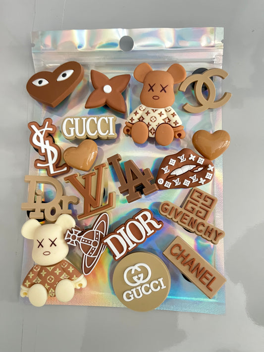 Brown and beige charms bundle