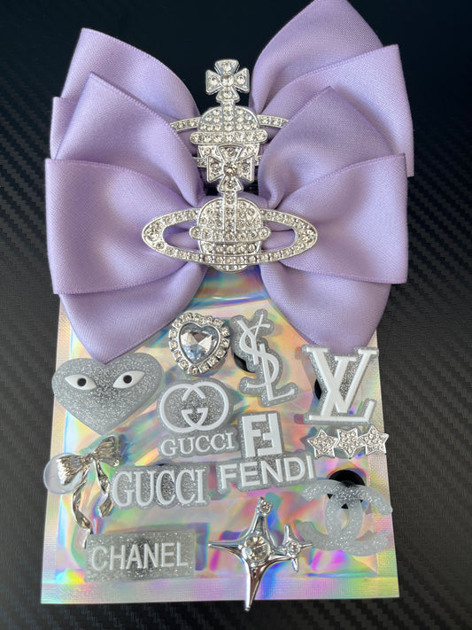 Purple and glitter bows bundle