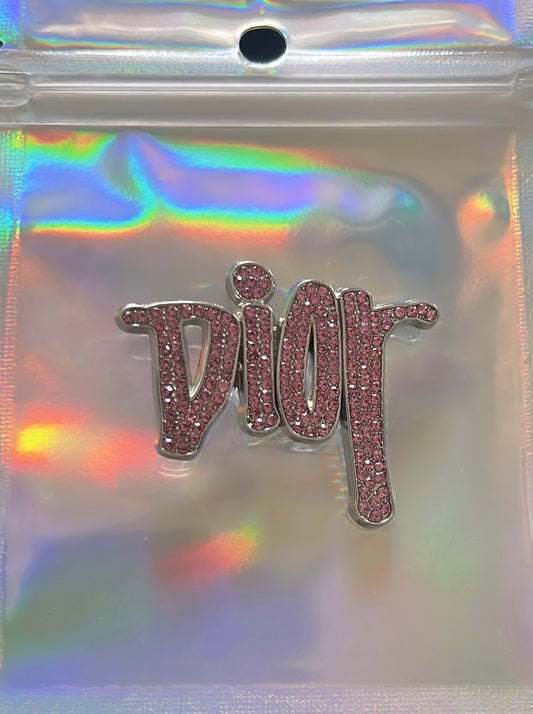 Pink drip metal charm